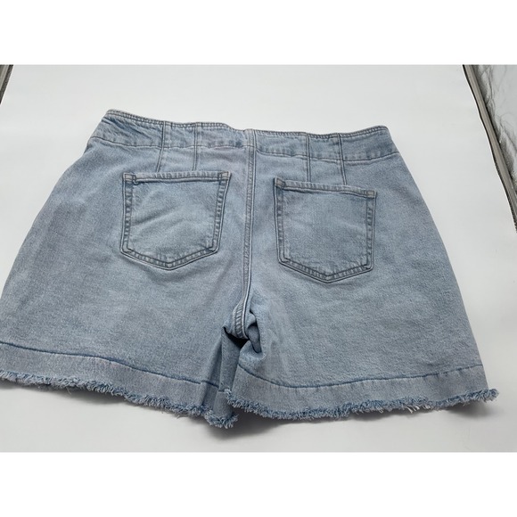 M. Jeans Denim Shorts High Waist Frayed Hem Light Wash Women's Shorts Size 16W - Picture 5 of 11
